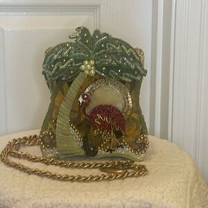 Mary Frances Green and Gold Beaded Bag